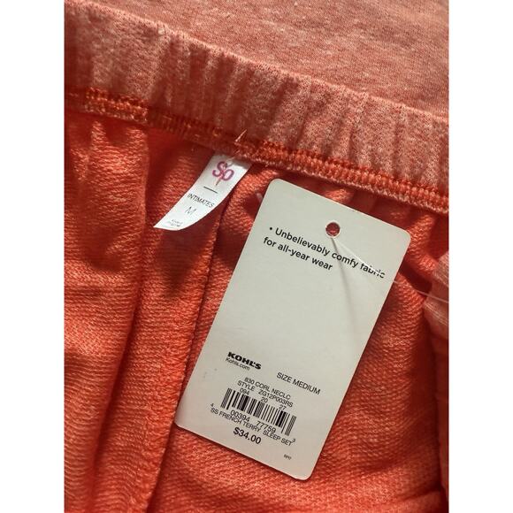 SO Intimates French Terry Sleep Set Medium Coral Tank Top Shorts Pajamas NWT - Picture 5 of 5